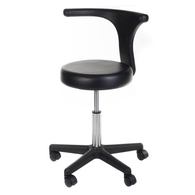 Black medical stool chrome base casters
